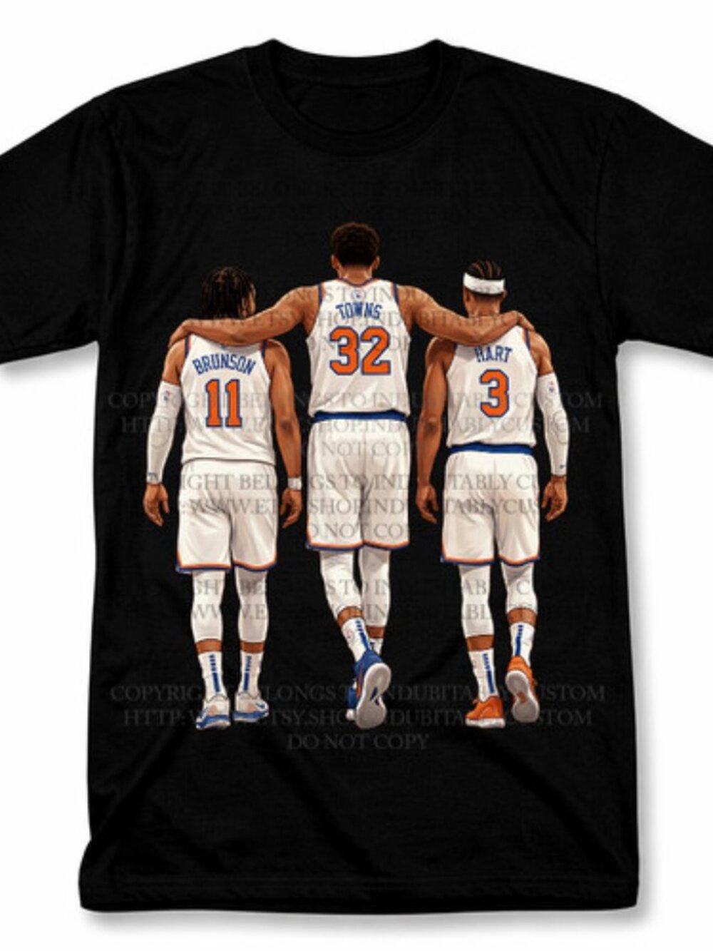 Jalen Brunson Karl Anthony Towns Josh Hart NY Knicks Graphic T Shirt